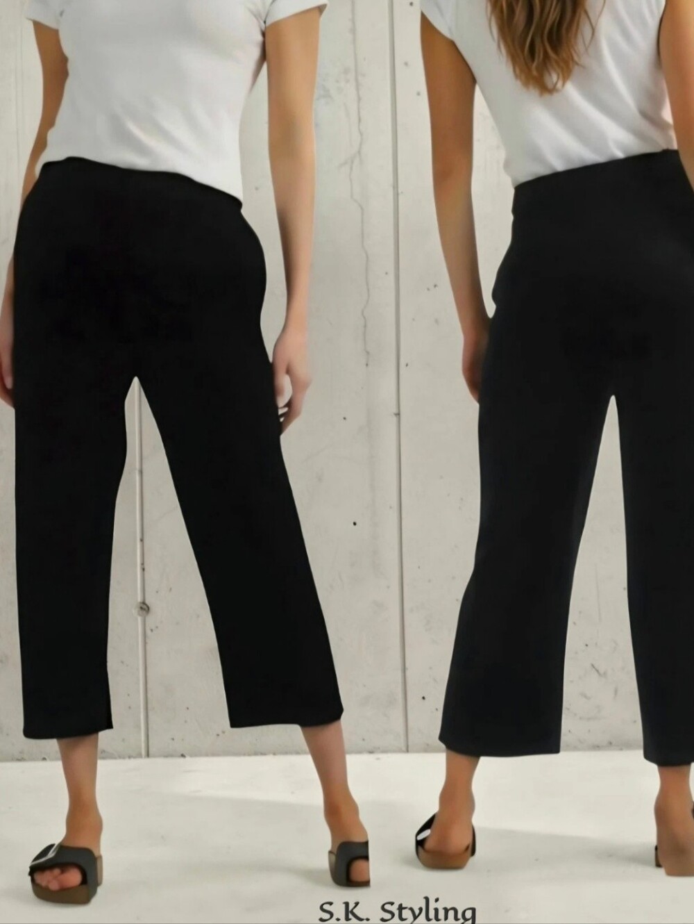 Gloria Vanderbilt Black Cropped Ponte Knit Pull-On Pants Dress/Casual size Small